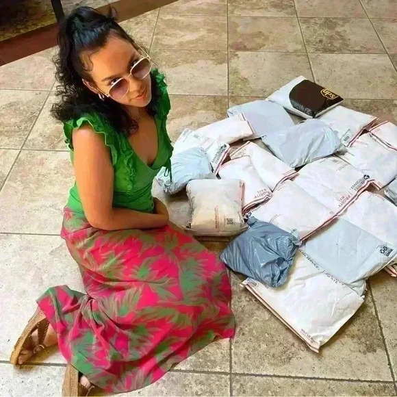 VINTAGE Y2K BABY PHAT GREEN RUFFLED SLEEVELESS BLOUSE - Picture 6 of 9